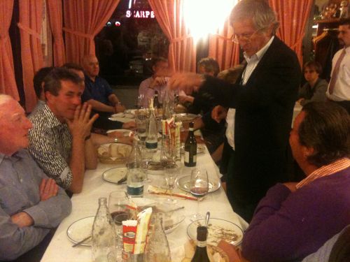 Mario Camicia from SKY TV Italy (red)