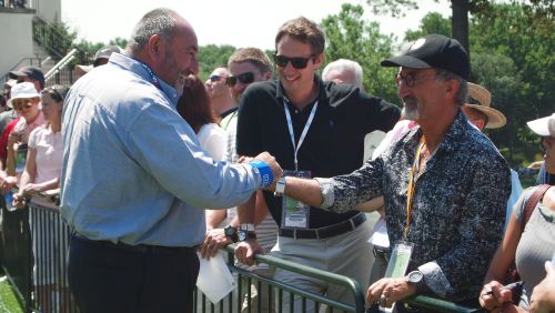 Chubby Chandler meets former F1 boss, Eddie Jordan(red)