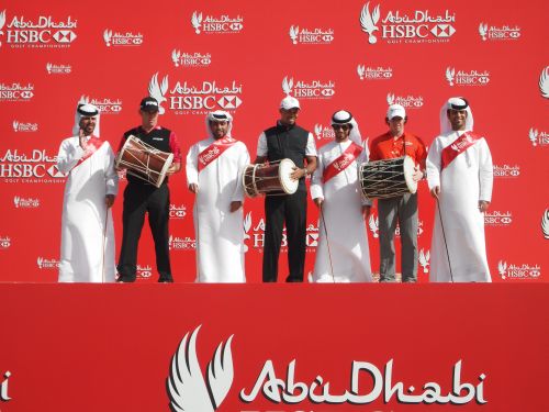 Rory, Tiger and Lee 2012 Abu Dhabi (red)