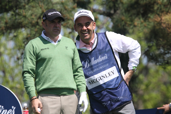 Paul McGinley with Simon Hurd - day 1 2012 Ballantine's.