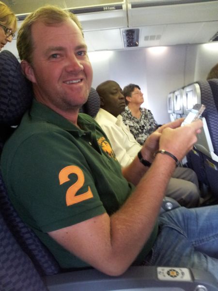 Peter Hanson on flight to Cleveland (red)