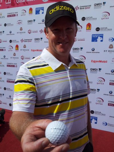 Marcus Fraser with Lethal ball (red)