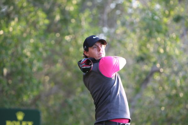 McIlroy's first tee shot of 2013 (red)