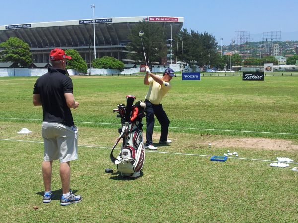 Padraig Harrington on Durban range (red)