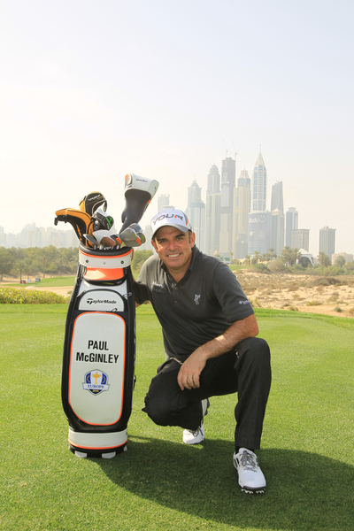 Paul McGinley alongside his special 'Gleneagles 2014' Ryder Cup bag. (Photo - exclusive Eoin Clarke/www.golffile.ie)