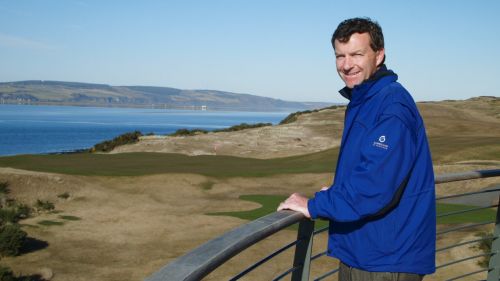 Gil Hanse overlooking his Castle Stuart designed course at Inverness in Scotland. (Photo - www.golfbytourmiss.com)