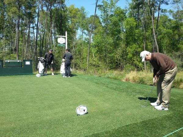 Dave Stockton working with Rory McIlroy's putter during Tuesday's practice round in Houston.  (Photo - www.golfbytourmiss.com)