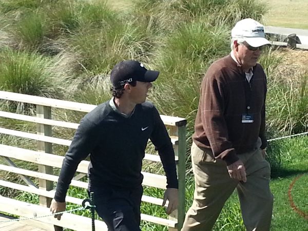 Rory McIlroy and Dave Stockton side by side during Tuesday's Shell Houston Open practice round.  (Photo - www.golfbytourmiss.com)