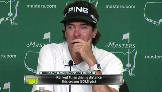 Bubbs Watson starts welling up at his Masters press conference