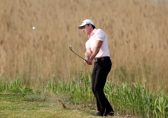 Brett Rumford on route to saving par on day three of the Volvo China Open. (Photo - www.europentour.com)