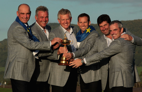 Colin Montgomerie alongside Sergio Garcia at the 2010 Ryder Cup. (Photo - www.golffile.ie)