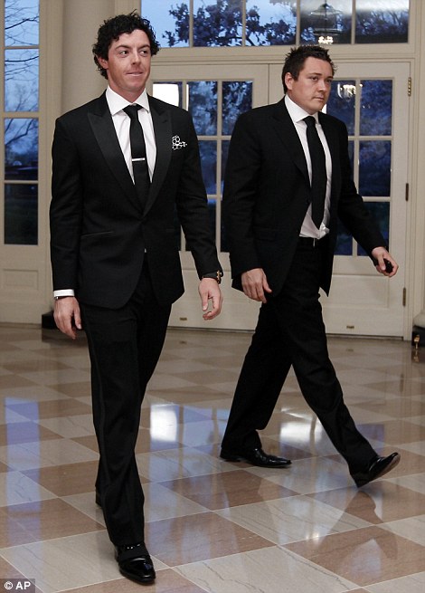 Rory McIlroy and Conor Ridge in happier times - attending a function at the White House.