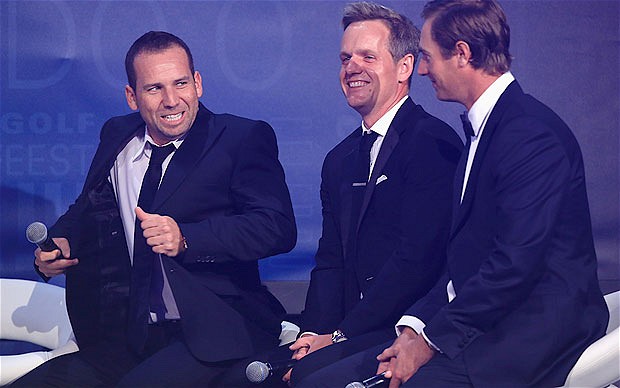 Sergio Garcia on stage last night during the European Tour Players Dinner.