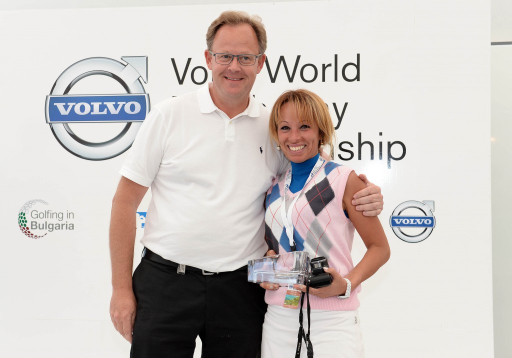 Tour Miss with Volvo Event President, Per Ericsson at the Pro-Am presentation.