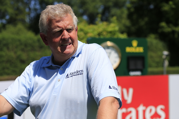 Colin Montgomerie with one of his 'infamous' stares on the first hole during Wednesday's BMW International Pro-Am. (Photo - Eoin Clarke/www.golffile.ie)