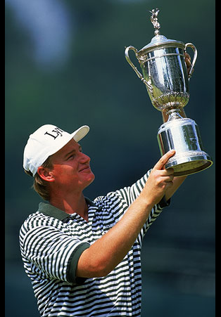 Ernie Els with the first of his US Open wins in 1994 at Oakmont.