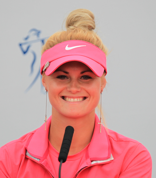 Carly Booth will have boyfriend and European Tour players Tanyo Goya caddying for her this week. (Photo - Stuart Adams/www.golftourimages.com)