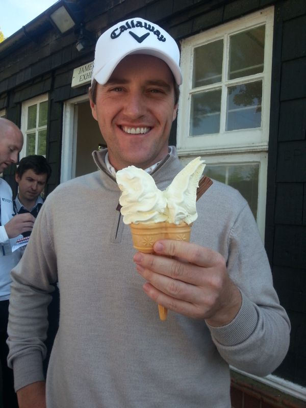 Marc Warren loves his ice cream but love also to be tackling Tiger Woods head on this week in Turkey.  (Photo - www.golfbytourmiss.com)
