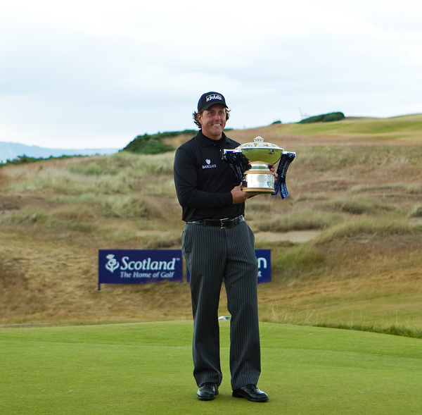 Phil Mickelson birdies first extra hole to win 2013 Aberdeen Asset Management Scottish Open. (Photo - Stuart Adams/www.golftourimages.com)