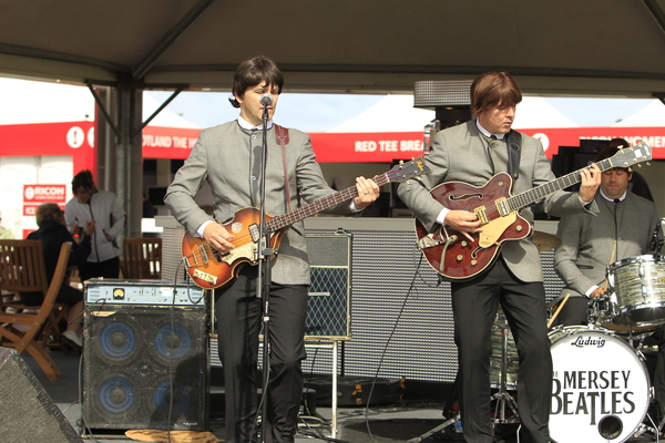 The only action on day three of the 2013 Ricoh Women's British Open was the Mersey Beatles entertaining fans at the Home of Golf. (Photo - Stuart Adams/www.golftourimages.com)