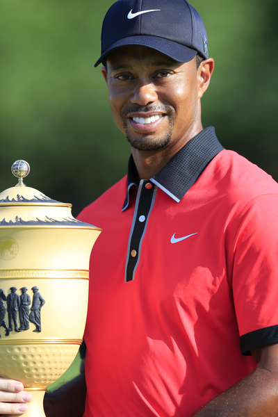 Tiger Woods with an eighth WGC - Bridgestone Invitational trophy. (Photo - Eoin Clarke/www.golffile.ie)