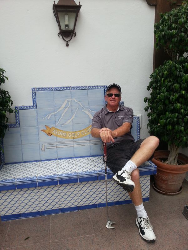 Bernie relaxing at the Aloha Golf Club - a venue for three European Tour Andalucian Opens.