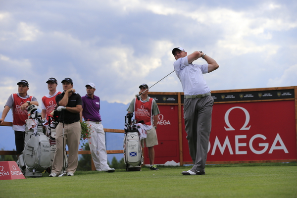 Craig Lee tees off the last on route to a 61 and a two shot lead in Switzerland.  (Photo - Fran Caffrey/www.golffile.ie)