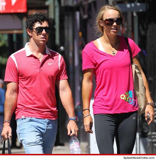 One of sports hottest couples out on the streets of the Big Apple in matching hot pink attire.