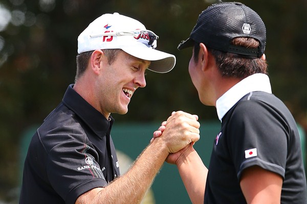 Stuart Manley celebrating after his ace at the third hole but moments later he would walk off four with an '11'. (Photo - www.europeantour.com)