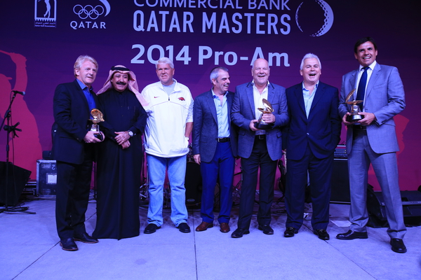 Paul McGinley alongside John Daly and his Pro-Am winning side. (Photo - Eoin Clarke/www.golffile.ie)