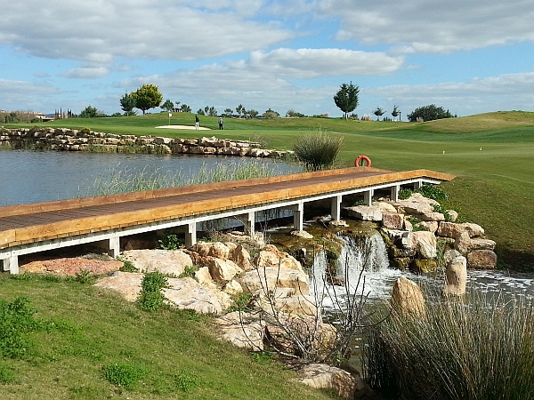 Bridge cross over at 12th hole at Oceanico Victoria course.