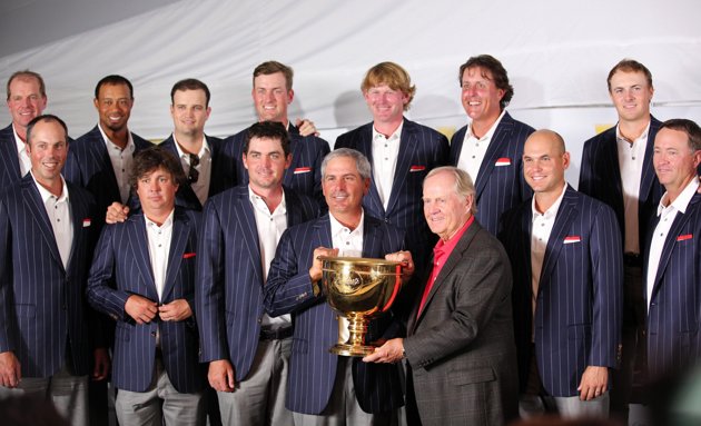 Fred Couples along with Jack Nicklaus at the 2013 Presidents Cup. But how many others would be known to Tom Watson. (Photo - www.pgatour.com)