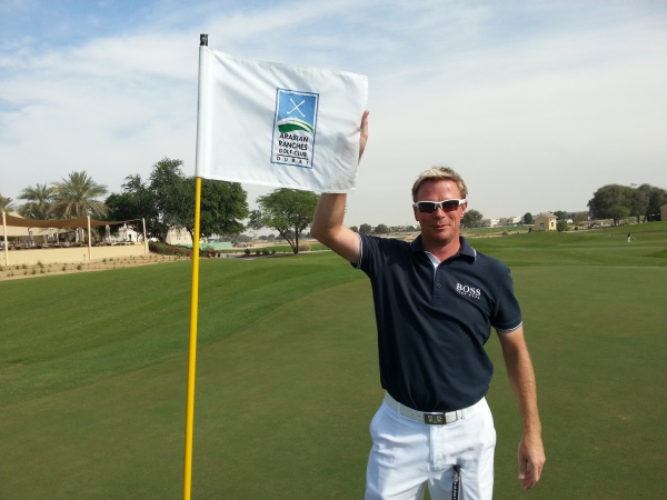 Gareth 'Lordy' Lord gives the thumbs up to Arabian Ranches Golf Club.
