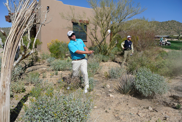 George Coetzee in trouble during the second round of the Accenture Match-Play Championship. (Photo - Fran Caffrey/www.golffile.ie)