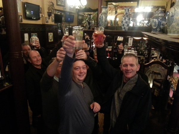 A quiet drink in the Horseshoe Bar at Glasgow Airport.