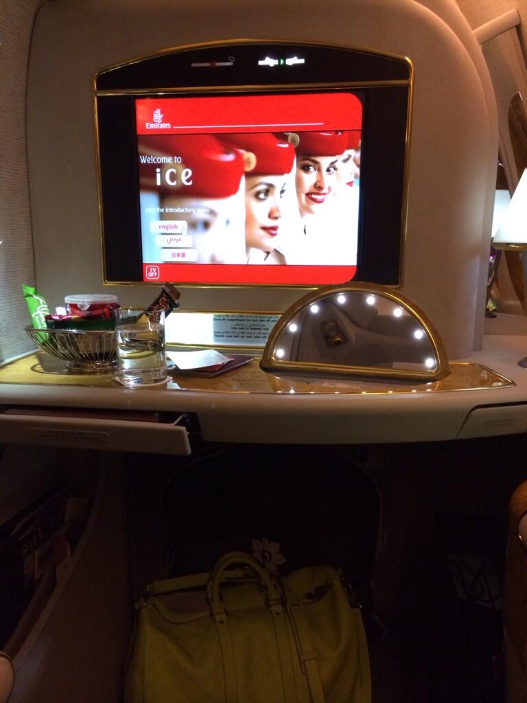 Rory McIlroy's Emirates Airlines 1st Class office from where he conducted a Twitter Q & A. (Photo - Rory McIlroy)