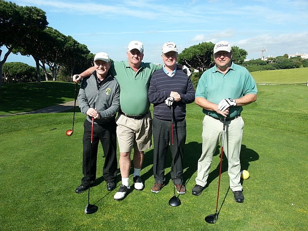 The opening Sunday Singles matches - left to right - Eamon, Joe, Frank and John