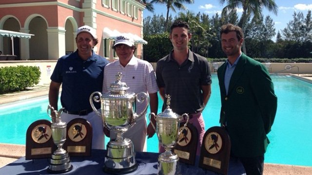 A never seen before photograph of the four Major winners of 2013. (Photo - Justin Rose.)