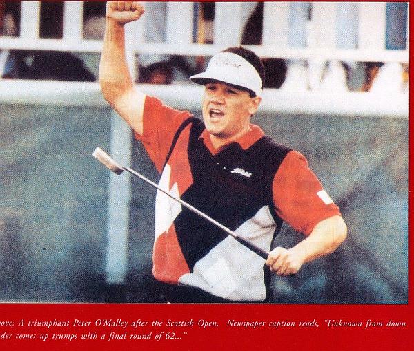 Peter O'Malley defeats home favourite Colin Montgomerie to capture 1992 Bells Scottish Open.