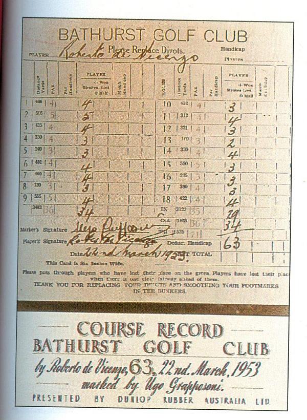 Robert de Vincenzo's then Bathurst course record breaking round of 63.