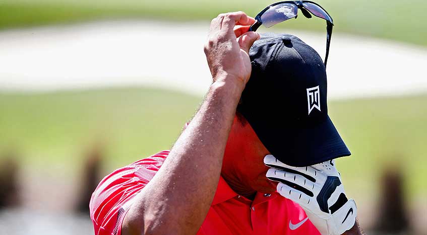 Tiger Woods in apparent agony during the final round of the 2014 Honda Classic. (Photo - www.pgatour.com)