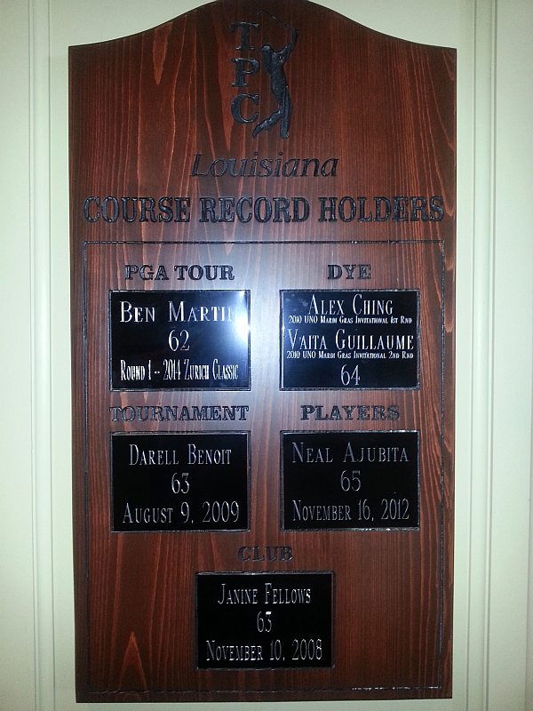 Ben Martin's course record setting 62 already     in pride of place on the walls of the TPC Avondale clubhouse.