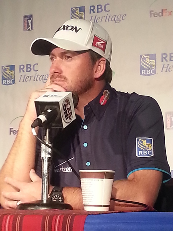 Graeme McDowell listens intently to a question ahead of his 2014 RBC Heritage Classic defence. (Photo - www.golfbytourmiss.com)