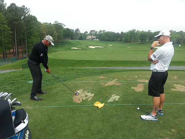 Mick Doran watches over Darren Clarke's set-up
