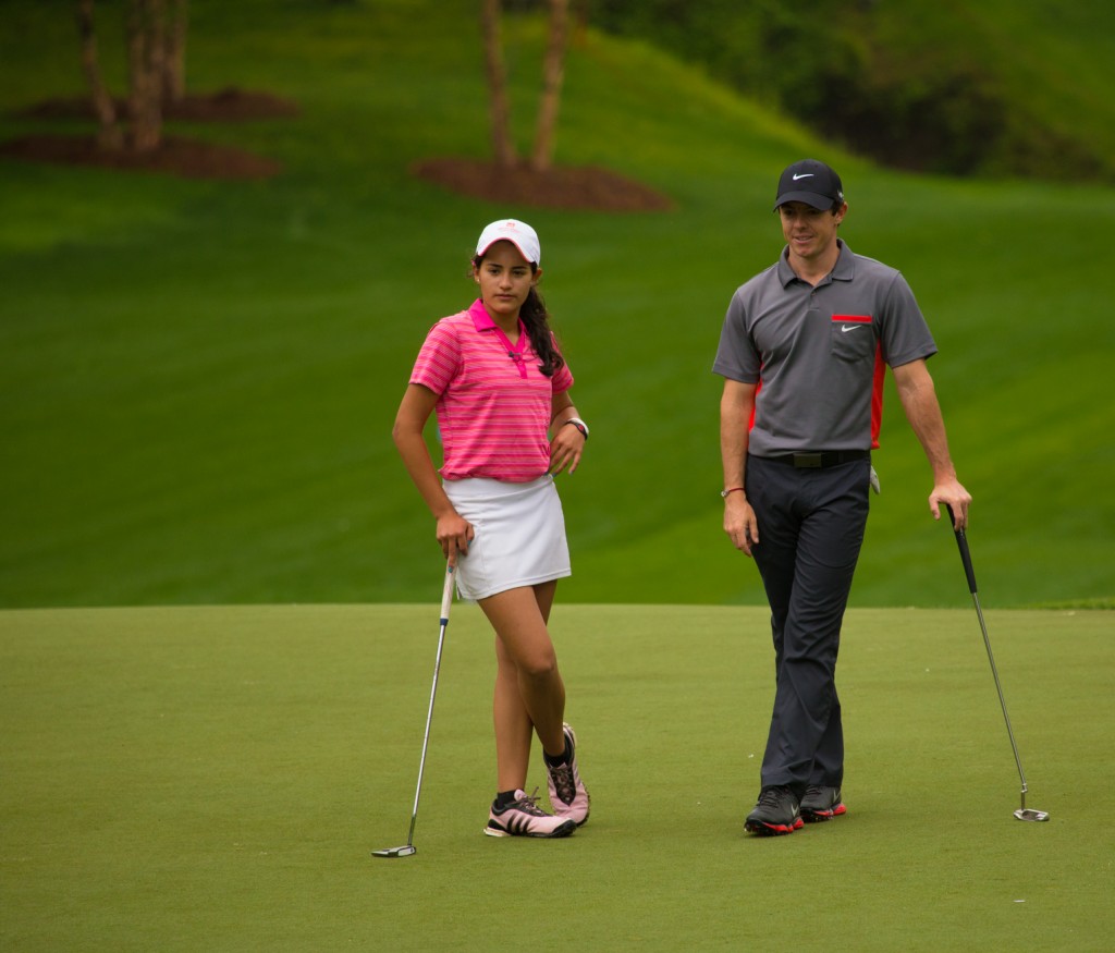 Rory McIlroy and Alejandra Ayala.  (Photo - www.wellsfargochampionship.com)