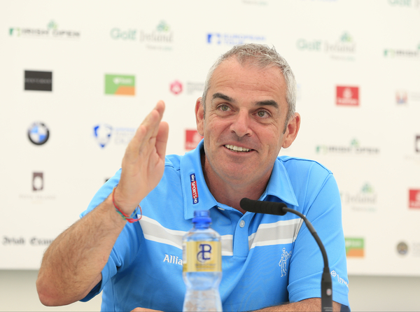 Paul McGinley making the Sign of the Cross as he recalls his earliest Irish Open. (Photo - Fran Caffrey/www.golffile.ie)