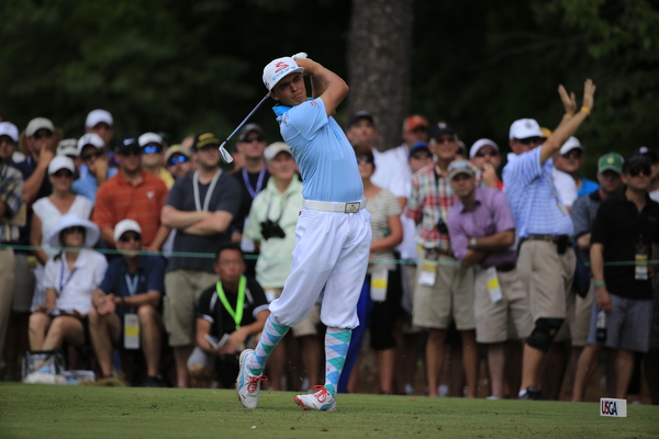 American Rickie Fowler playing for a first time in 'Plus Fours' and honoring the memory of 1999 U.S. Open winner Payne Stewart. (Photo - Eoin Clarke. /www/golffile.ie)
