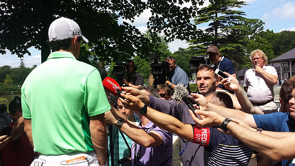 Rory McIlroy center of media attention despite an opening Irish Open round of 74. (Photo - www.golfbytourmiss.com)