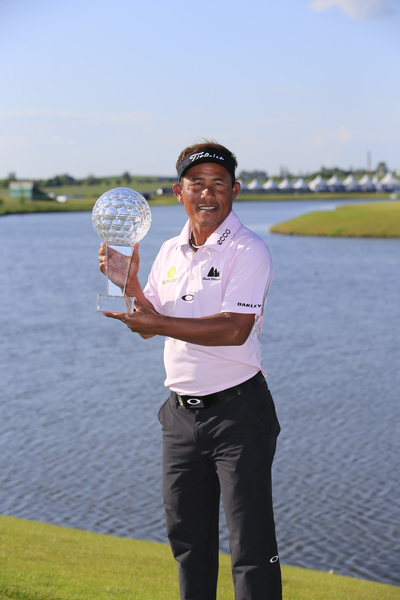 Thongchai Jaidee (THA) wins the tournament after a 3 way playoff with Stephen Gallacher (SCO) and Victor Dubuisson (FRA) on the 18th hole during Sunday's Final Round of the 2014 Nordea Masters held at the PGA of Sweden National Lakes Course, Malmo, Sweden.1st June 2014. Picture: Eoin Clarke www.golffile.ie
