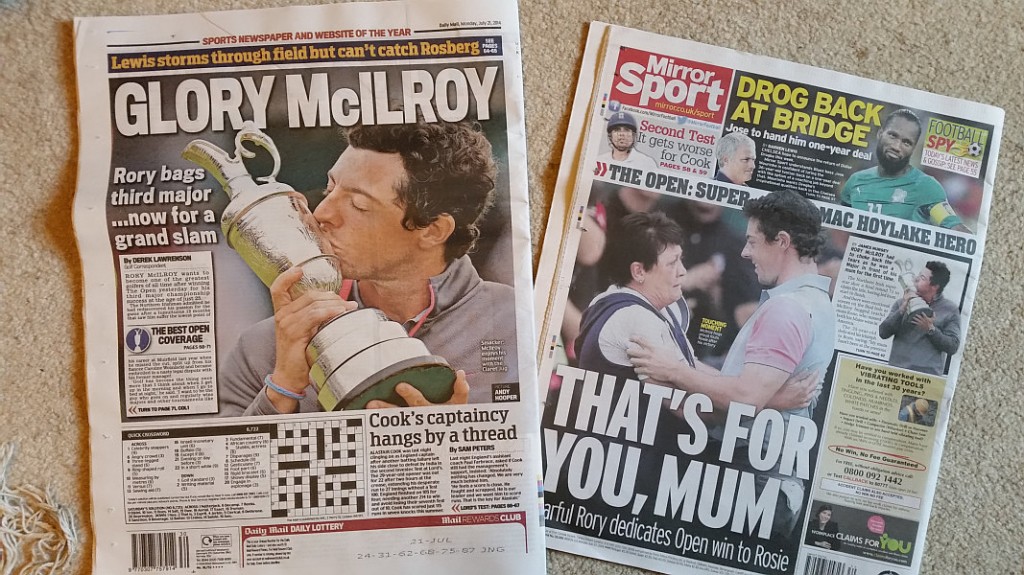Back page lead stories in the UK Daily Mail and Daily Mirror